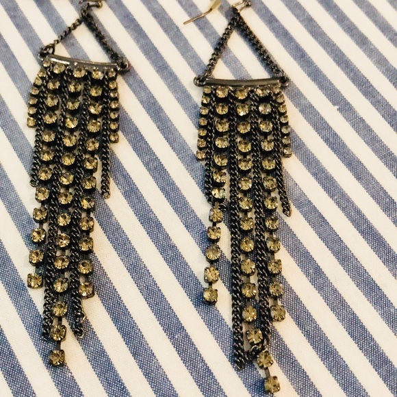 Dangle Rhinestone Earrings - Picture 3 of 4